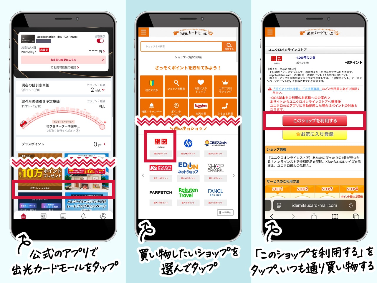 手順を簡単にまとめた画像