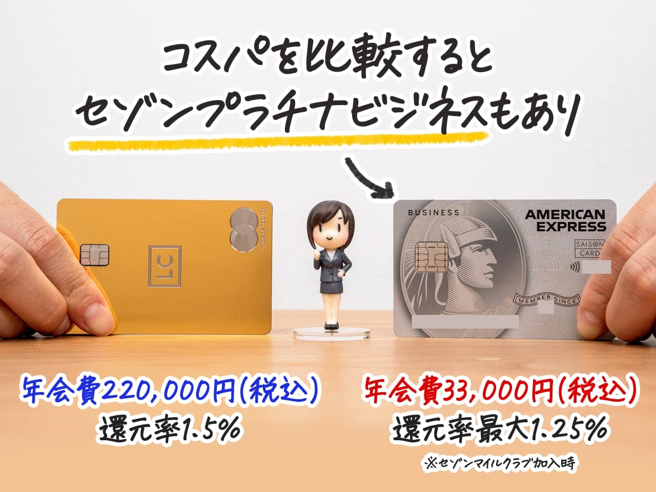 ラグジュアリーカードゴールドとセゾンプラチナビジネスの比較