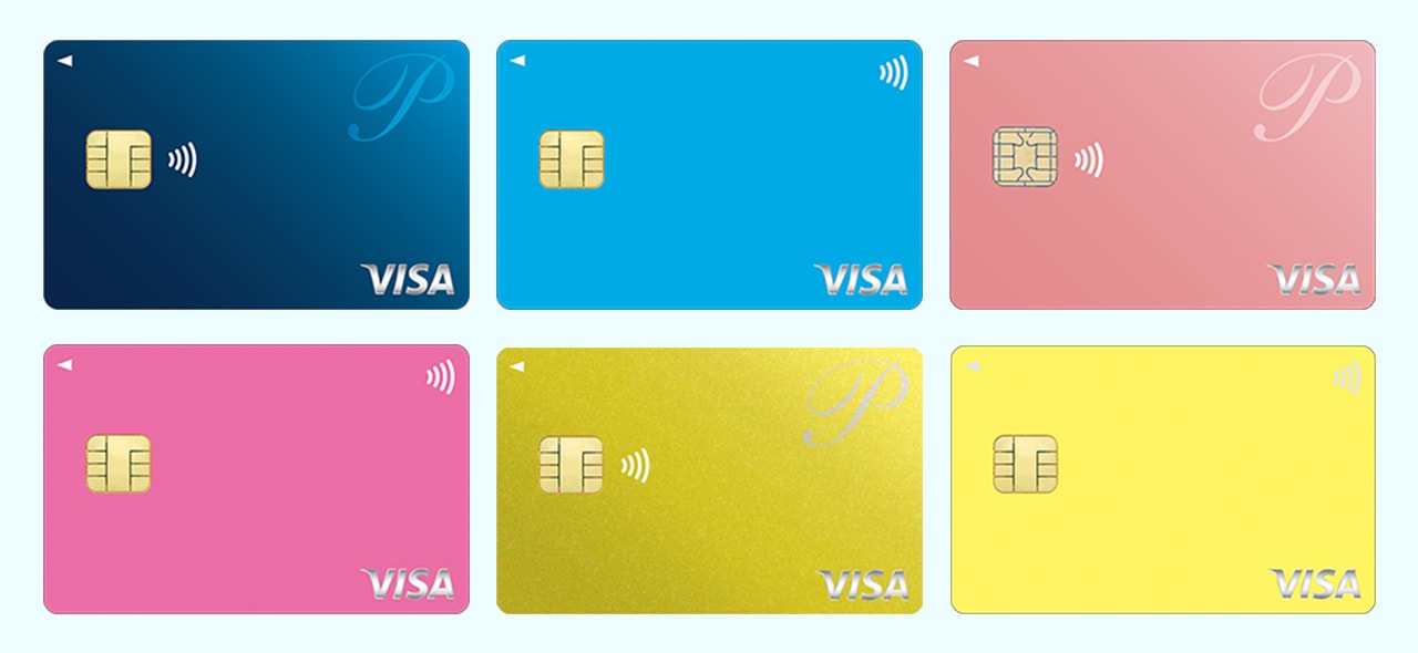 P-oneカード Standardの券面デザインは6種類ある