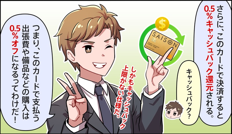 セゾンゴールドビジネスプロはキャッシュバックサービスもある