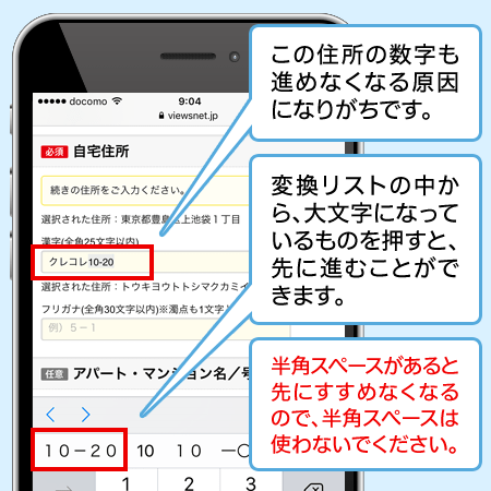 ビューカードの申込みが先に進めない時