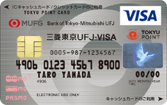 スーパーICカード TOKYU POINT PASMO 「三菱東京ＵＦＪ-VISA」