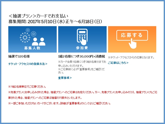 ＜抽選プラン＞カードでお支払い