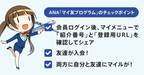 ANA「マイ友プログラム」のチェックポイント