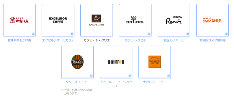 QUICPayが使えるカフェ