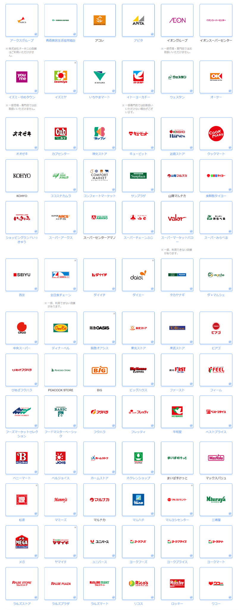 QUICPayが使えるスーパー