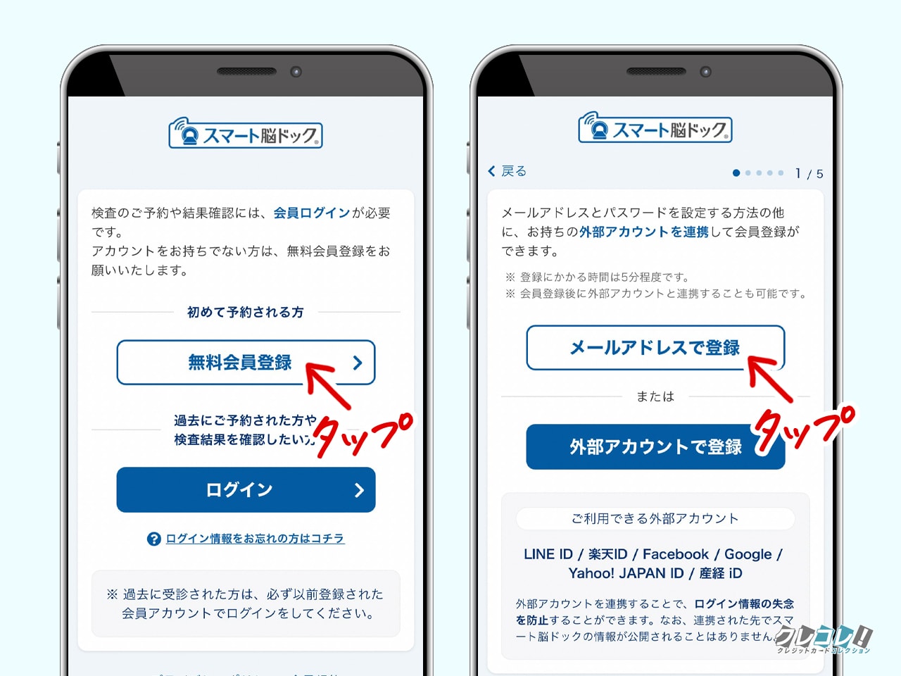 スマート脳ドックに会員登録する