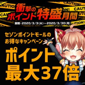 ポイント最大37倍！セゾンポイントモールが超お得なポイント特盛月間を開催中！