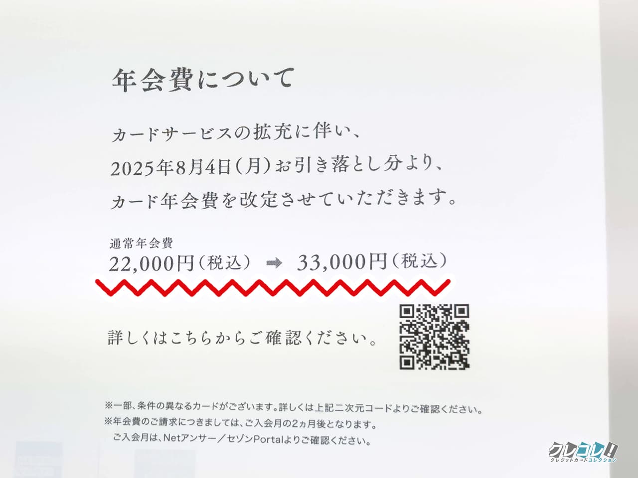 年会費値上げ