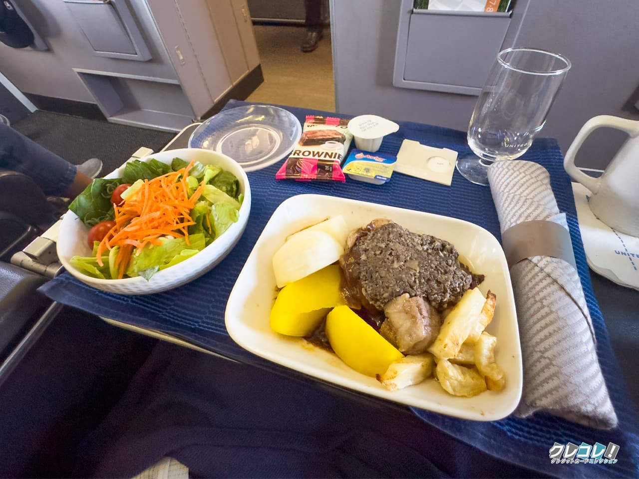 成田空港～グアム便での肉料理