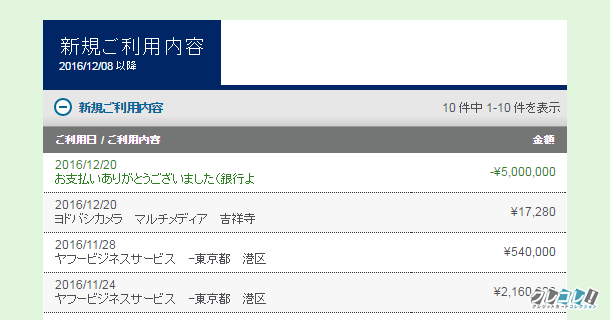 アメックスのデポジット